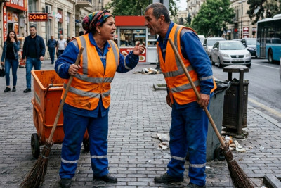 Süpürgəçilər arasında zibil üstündə DAVA: Hər ay maaşından pul tutulacaq