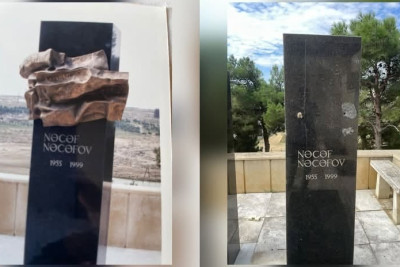Nəcəf Nəcəfovun məzarı üzərindəki barelyefi oğurlayan TUTULDU - YENİLƏNİB