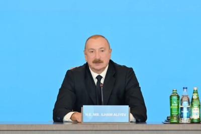 İlham Əliyev Dialoq Forumunda Azərbaycanın öz torpaqlarını azad etməsindən danışıb